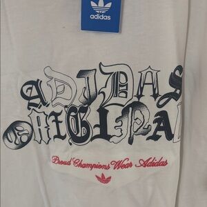Adidas Men's White Graphic Tee with Bold Lettering nwt 2XL